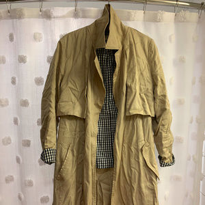 Zara Gingham Lined Trench Coat